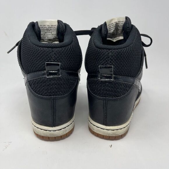 Nike Black Dunk Sky High Essential Mesh Hidden Wedge Sneaker Shoes Size 8 - Picture 3 of 7